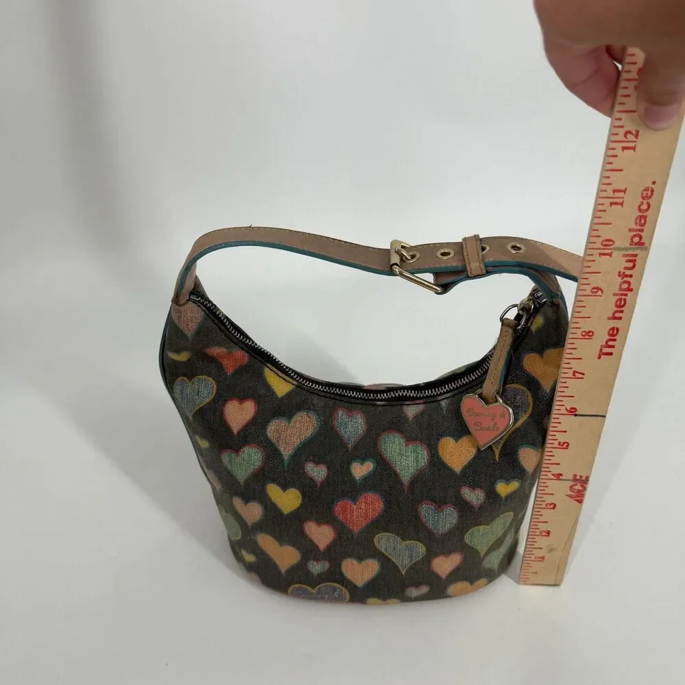 Vintage Dooney & Bourke Shoulder Purse Bag Y2K Crayon Bucket Bag Rainbow Hearts